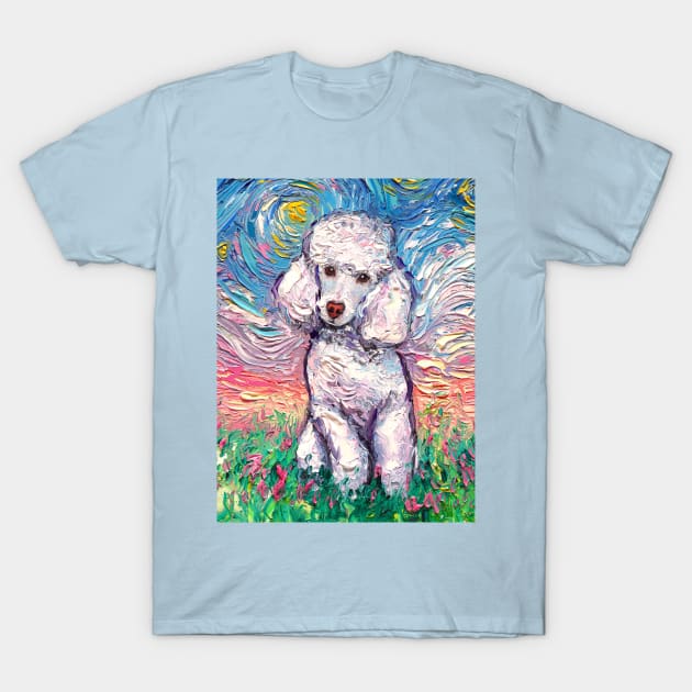 White Toy Poodle Night T-Shirt by sagittariusgallery